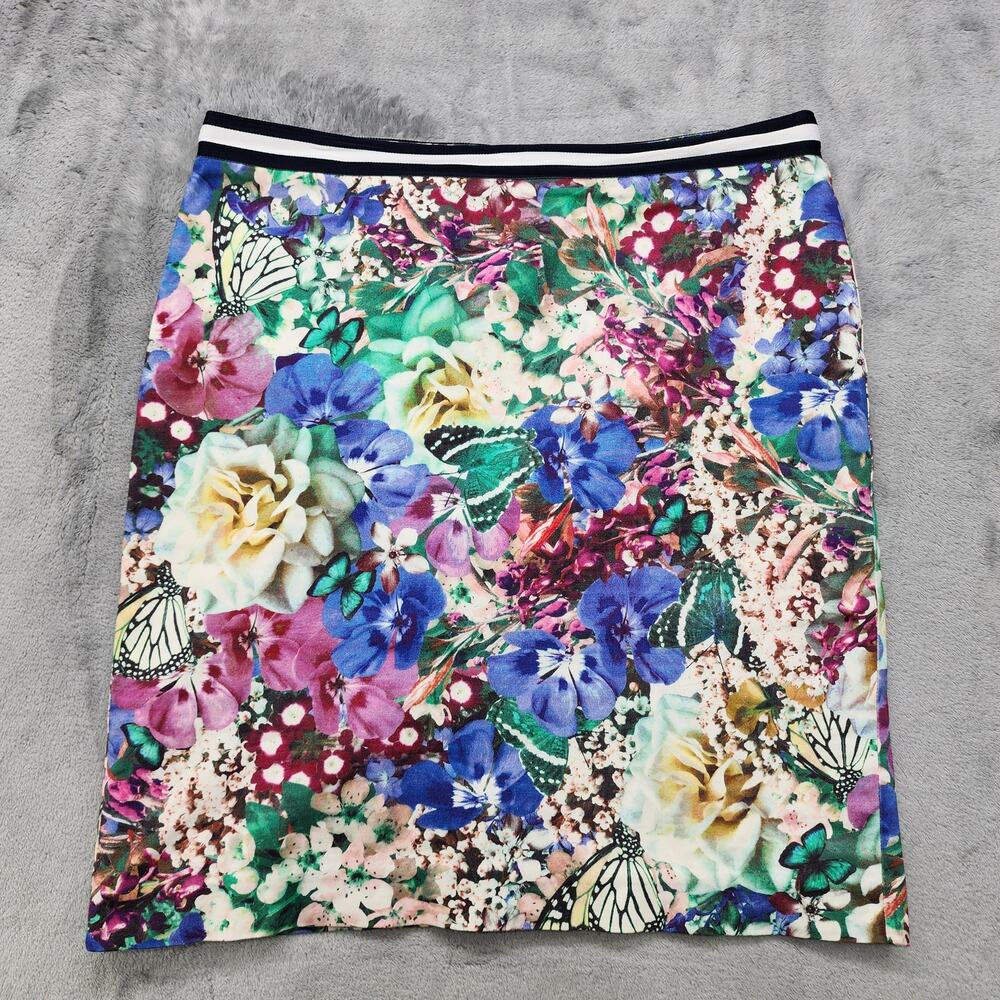 Vintage 90s Tommy Hilfiger Skirt Womens 10 Colorful‎ Floral Butterfly Pencil